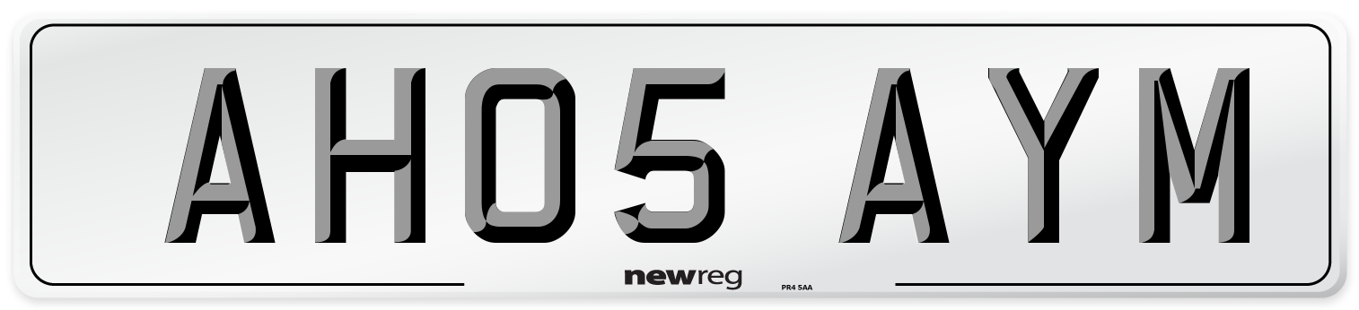 AH05 AYM Number Plate from New Reg